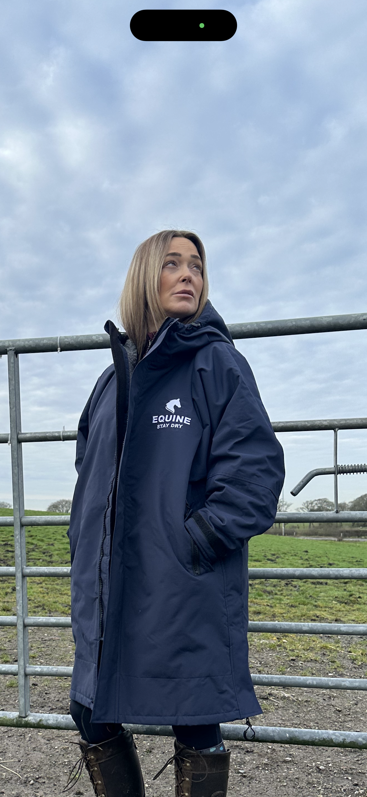 Equine Stay Dry Advanced Equestrian Waterproof Coat - Navy