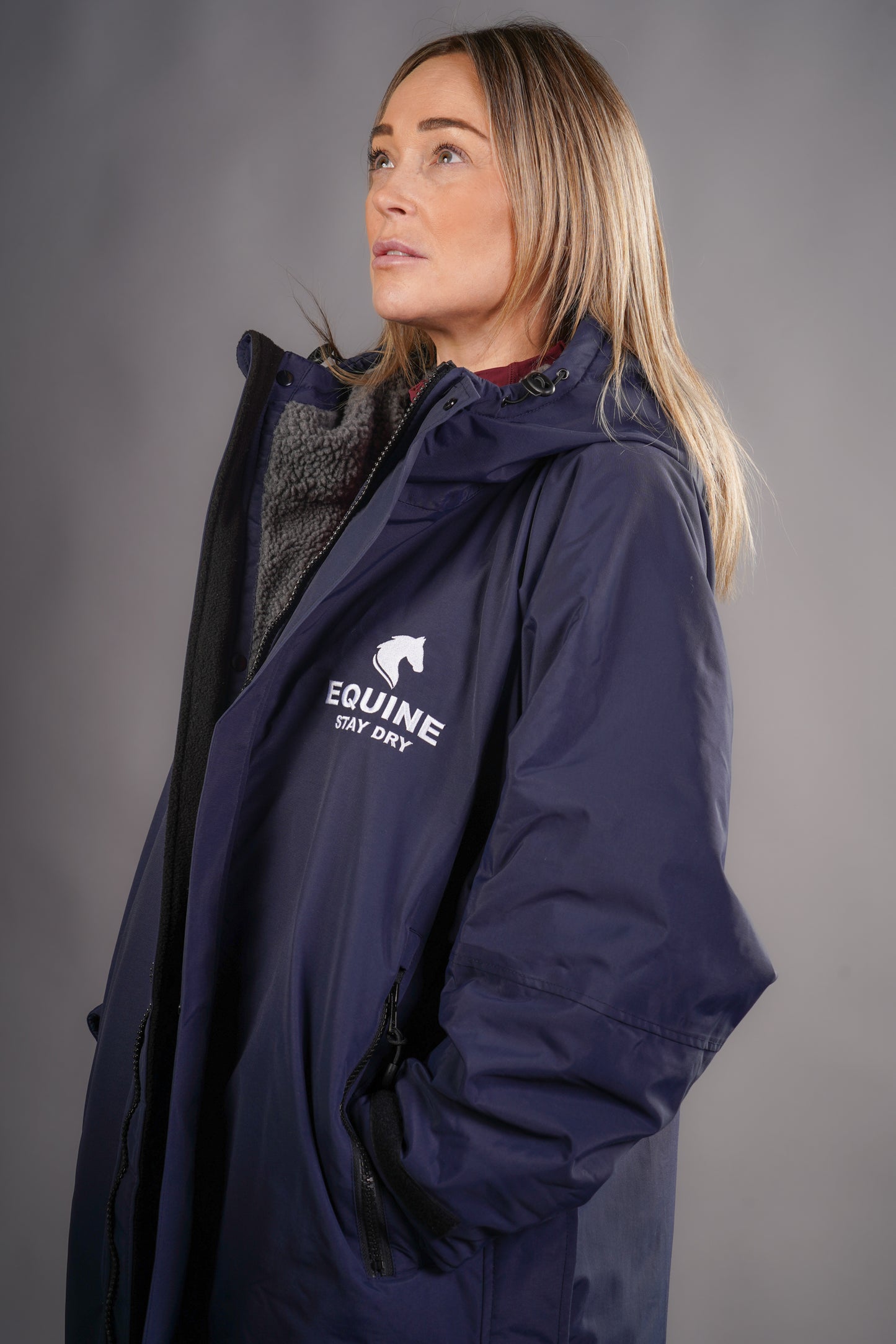 Equine Stay Dry Advanced Equestrian Waterproof Coat - Navy