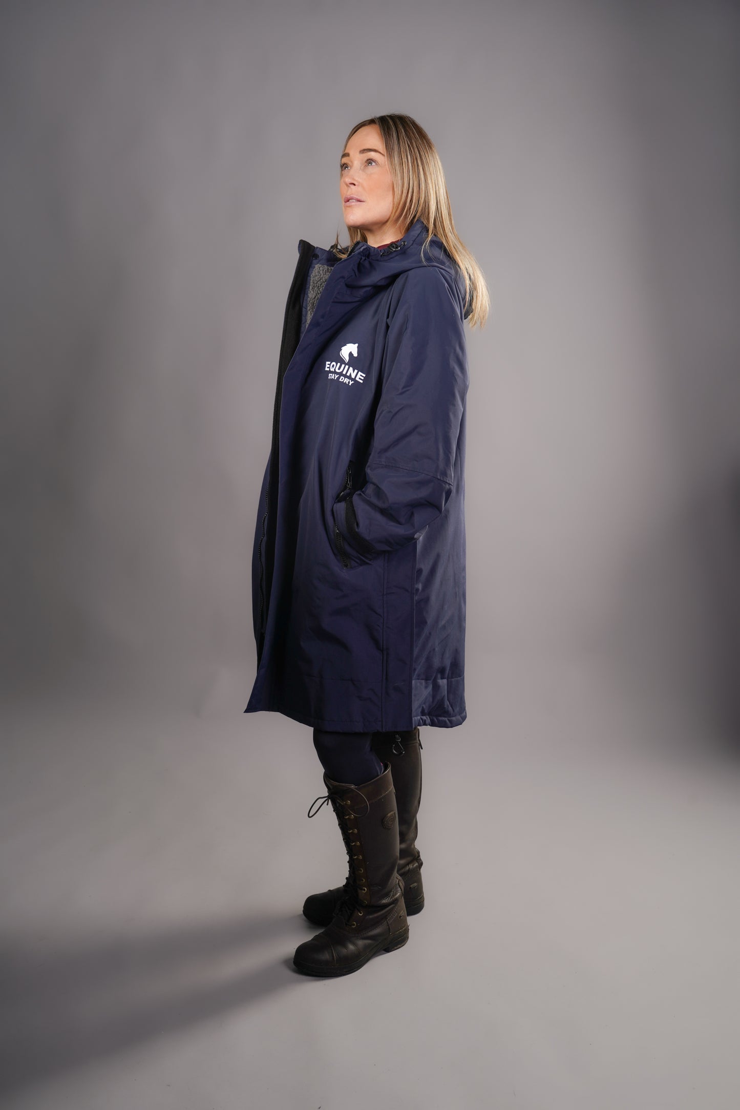 Equine Stay Dry Advanced Equestrian Waterproof Coat - Navy