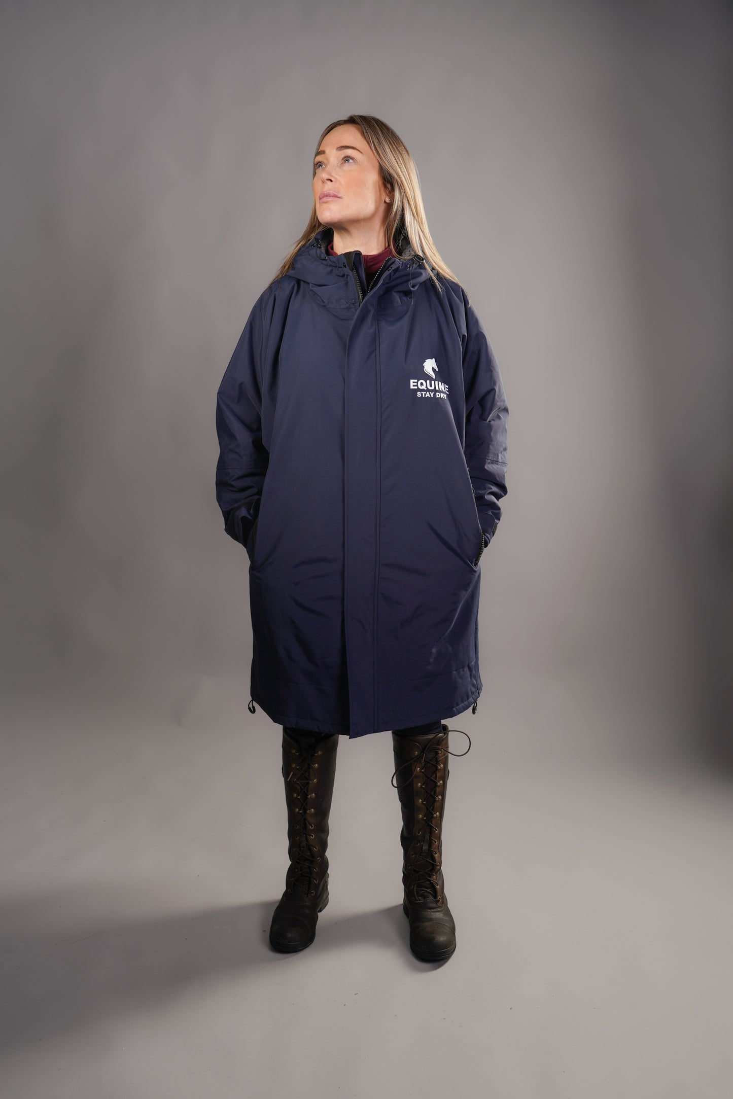 Equine Stay Dry Advanced Equestrian Waterproof Coat - Navy